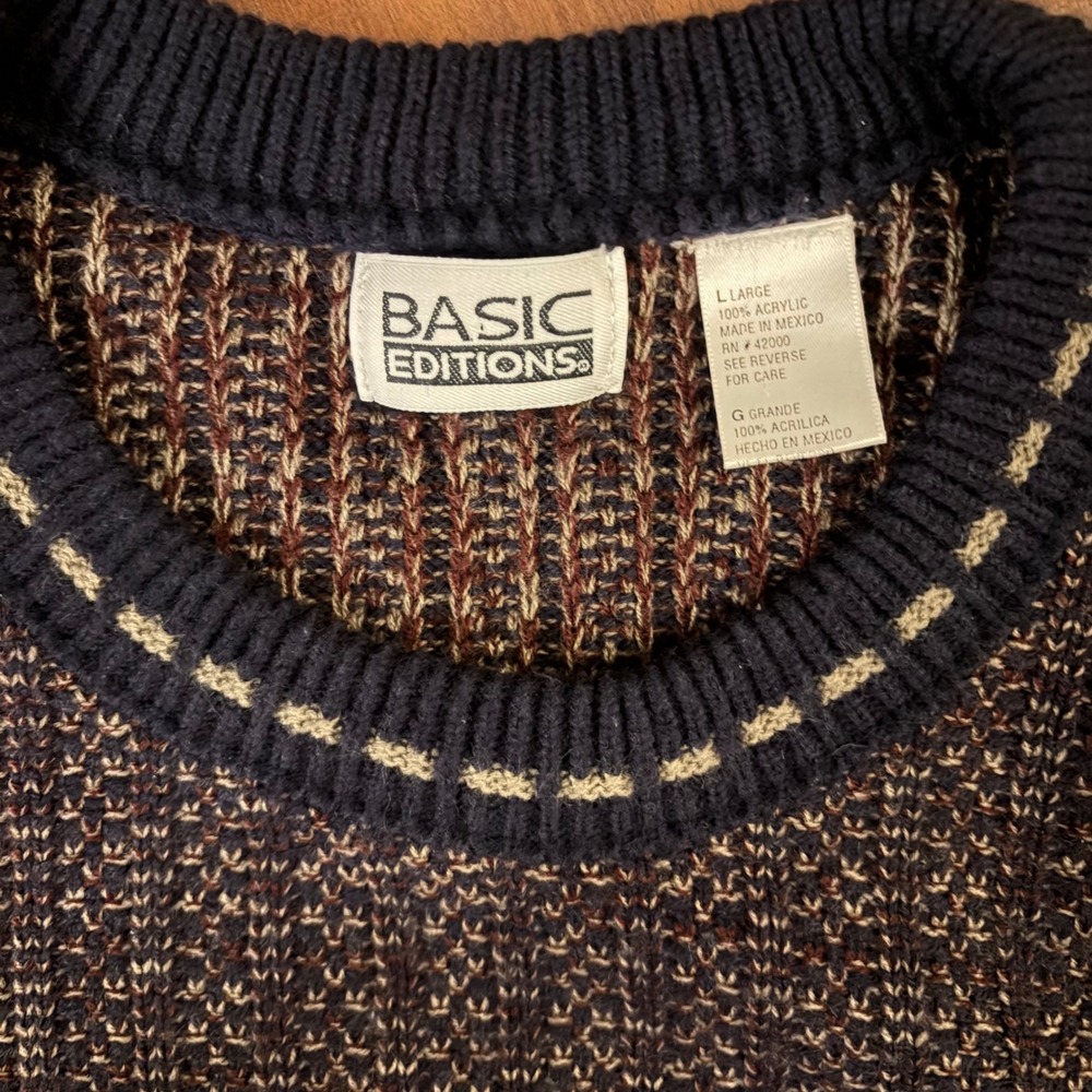 Basic Editions Men Textured Knit Pullover Sweater… - image 4